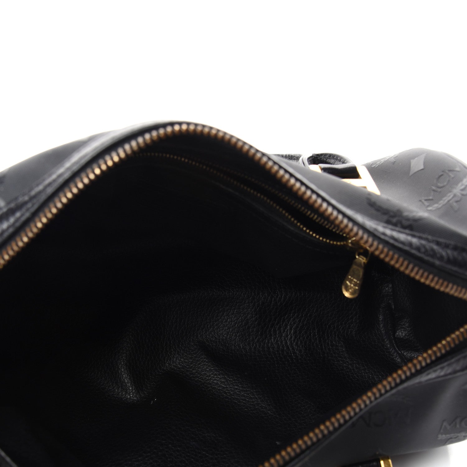 MCM Nylon Monogram Barrel Crossbody Bag Black 5 of 9