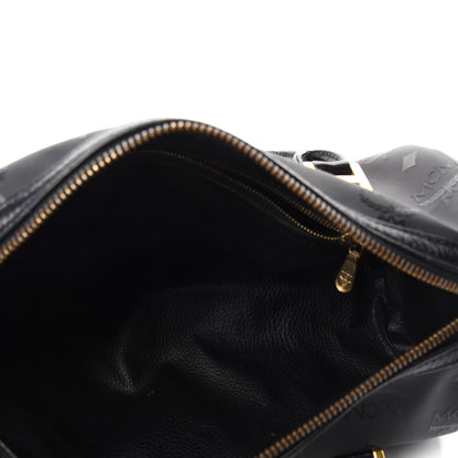 MCM Nylon Monogram Barrel Crossbody Bag Black 5 of 9