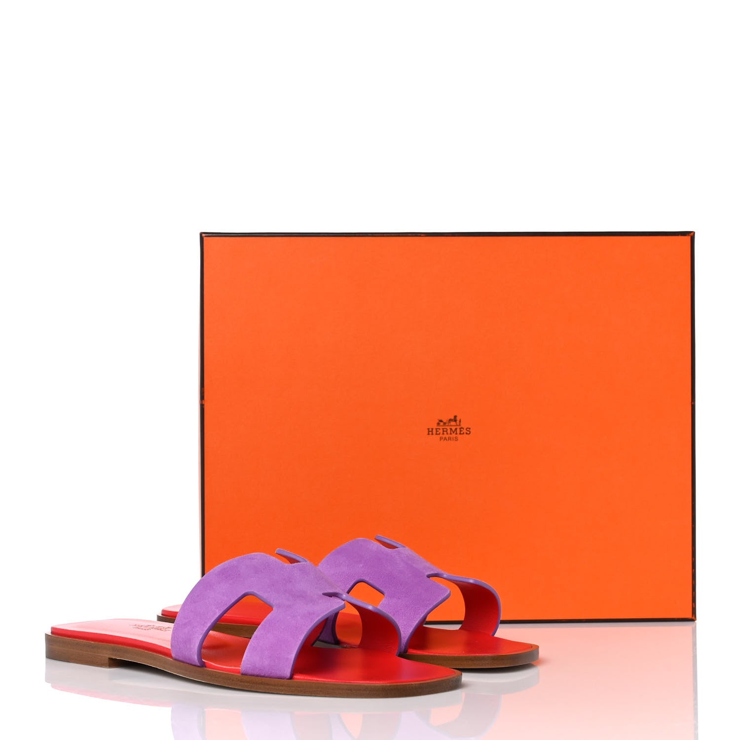 Hermes Suede Goatskin Oran Sandals 37 Violet Parme 9 of 9