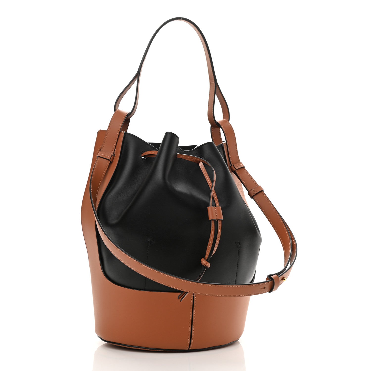 Loewe Calfskin Balloon Bucket Bag Black Tan 3 of 7