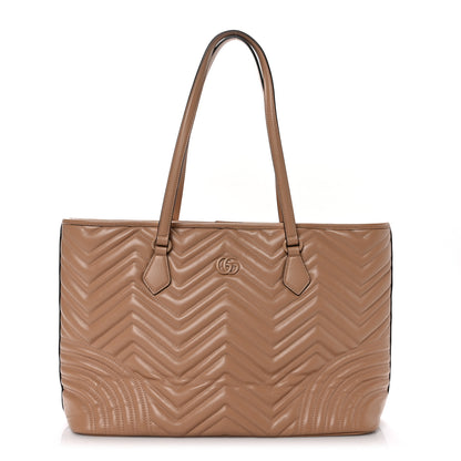 Gucci Calfskin Matelasse Monochrome GG Marmont Large Tote Camelia 2 of 10