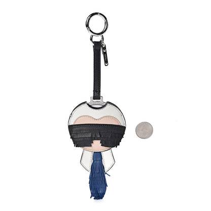 Fendi Nappa Fringe Karlito Mirror Bag Charm Zaffiro 2 of 3