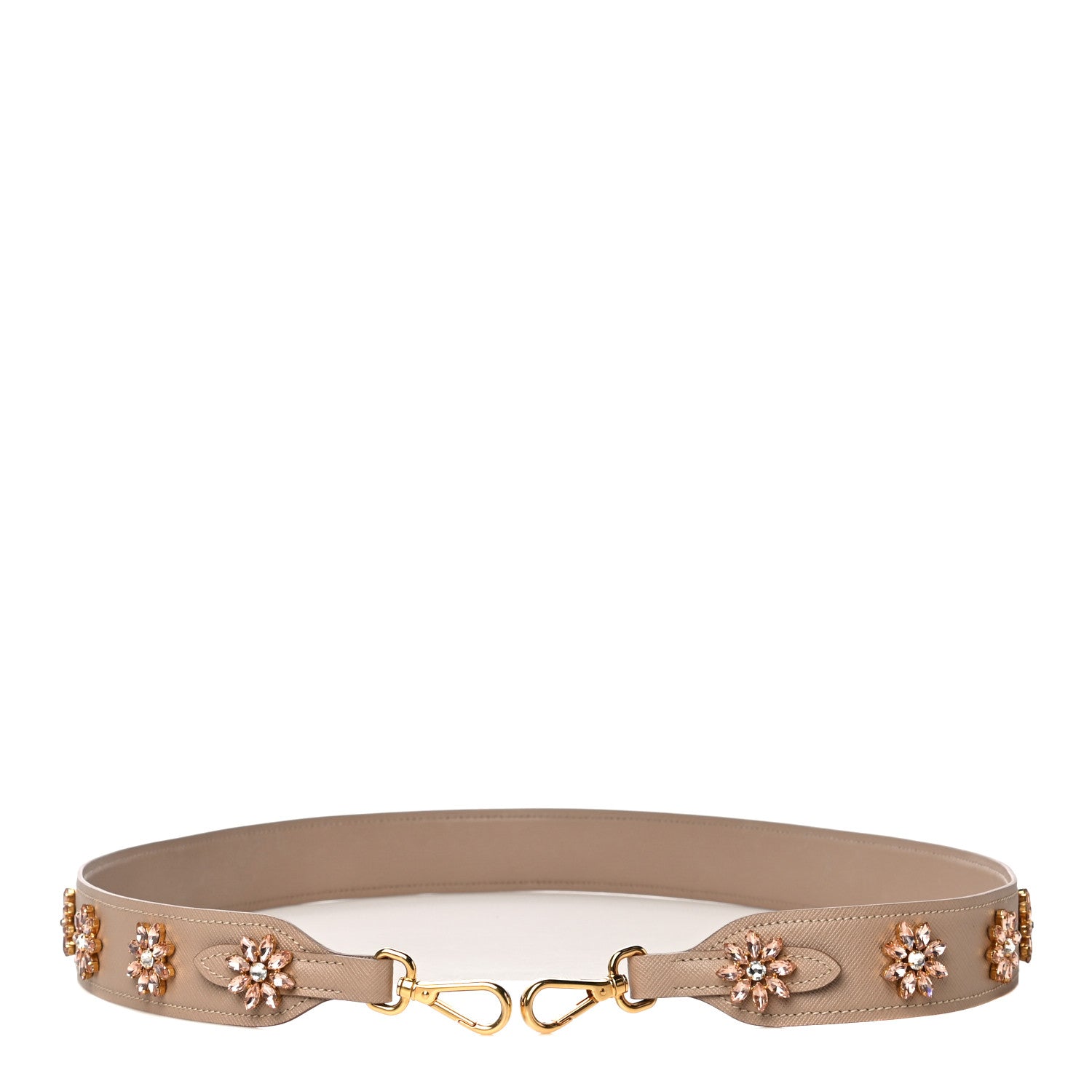 Prada Saffiano Crystal Flower Shoulder Strap Cammeo 4 of 9