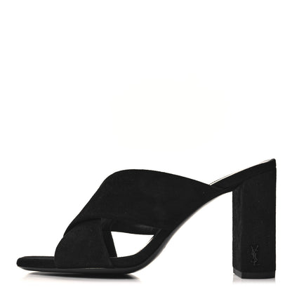 Saint Laurent Suede LouLou Mules 37 Black 1 of 9