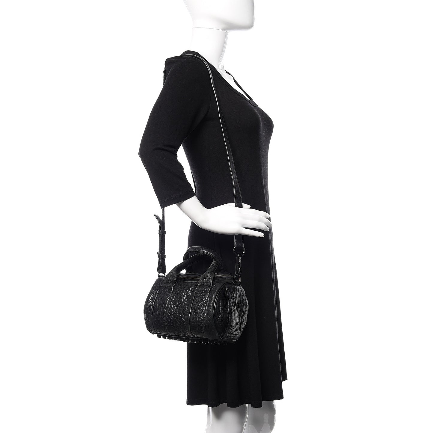 Pebbled Lambskin Mini Rockie Black Matte Black Hardware