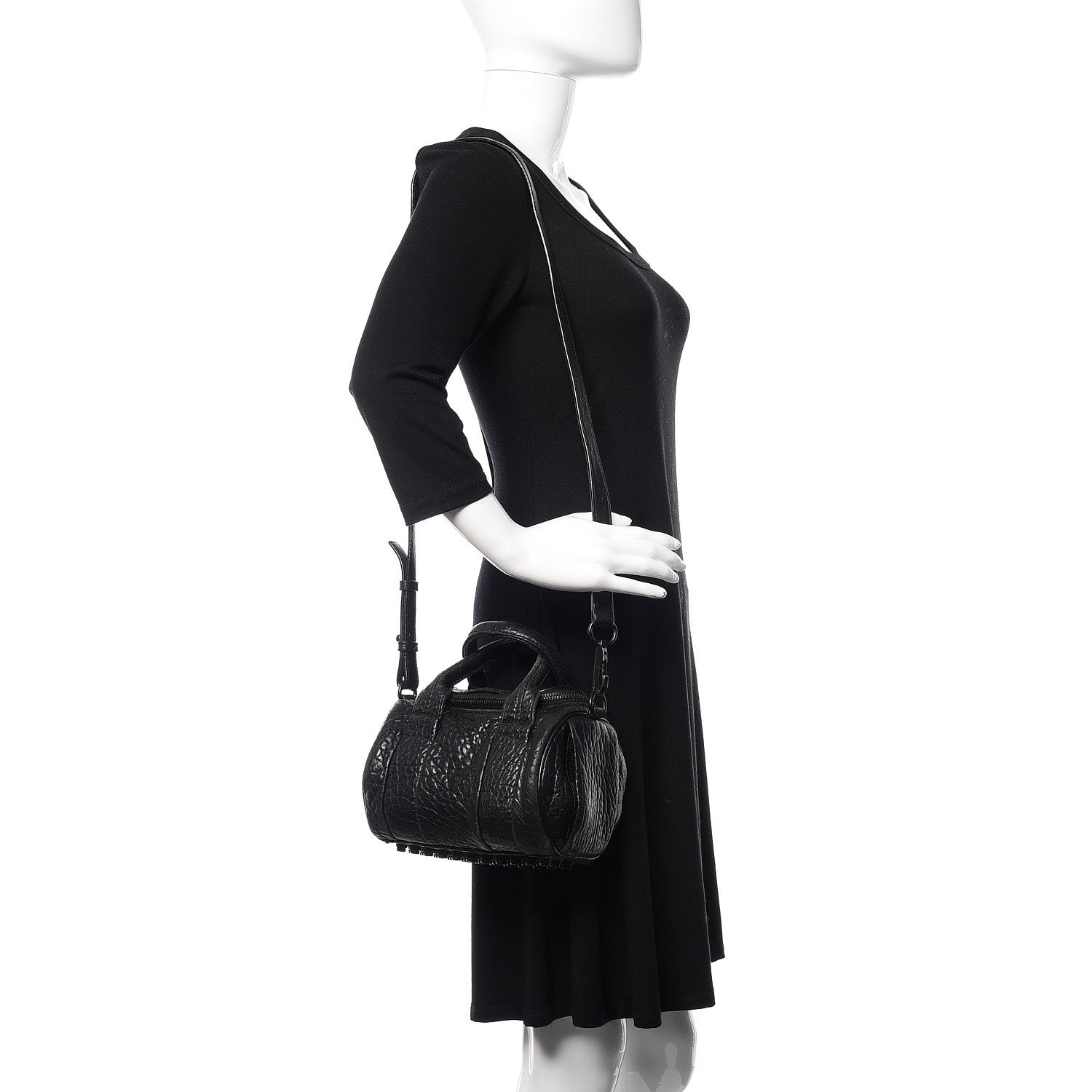 Alexander Wang Pebbled Lambskin Mini Rockie Black Matte Black Hardware 2 of 12