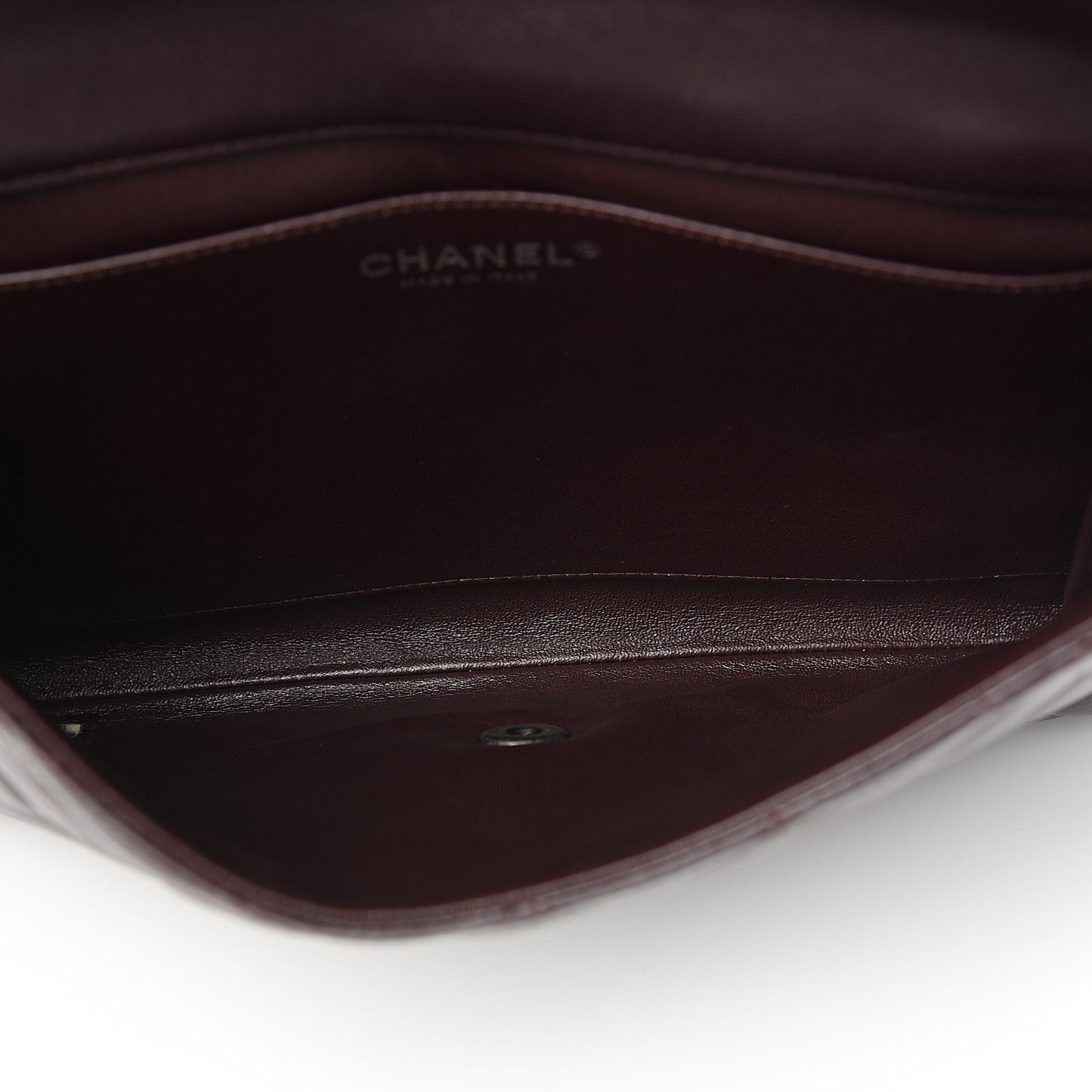 Lambskin Quilted Clutch With Chain Flap Burgundy