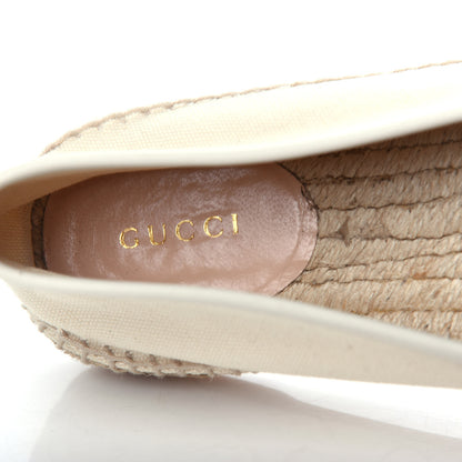 Gucci Canvas Logo Espadrilles 38.5 Greggio White 8 of 13