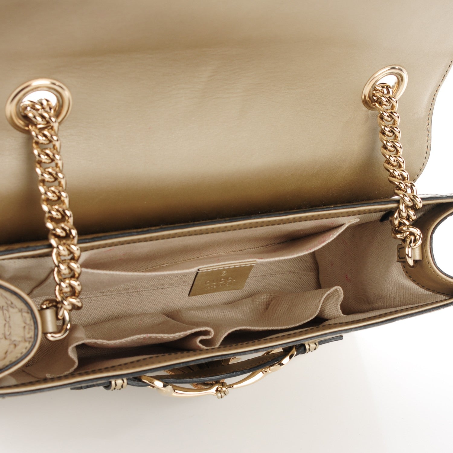 Gucci Guccissima Medium Emily Chain Shoulder Bag Gold 7 of 7