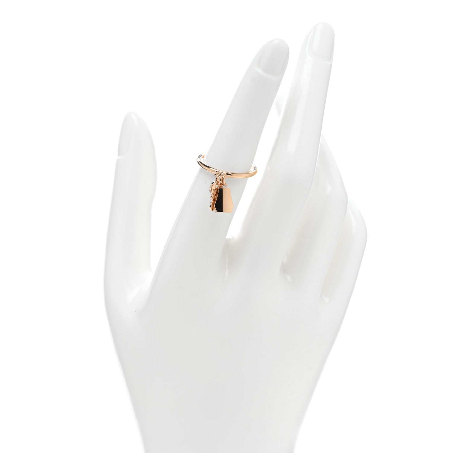 Hermes 18K Rose Gold PM Kelly Clochette Ring 52 6 2 of 5