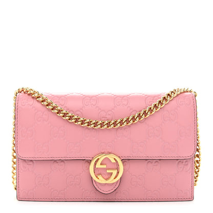 Gucci Guccissima Icon Chain Wallet Carmine Rose 1 of 10