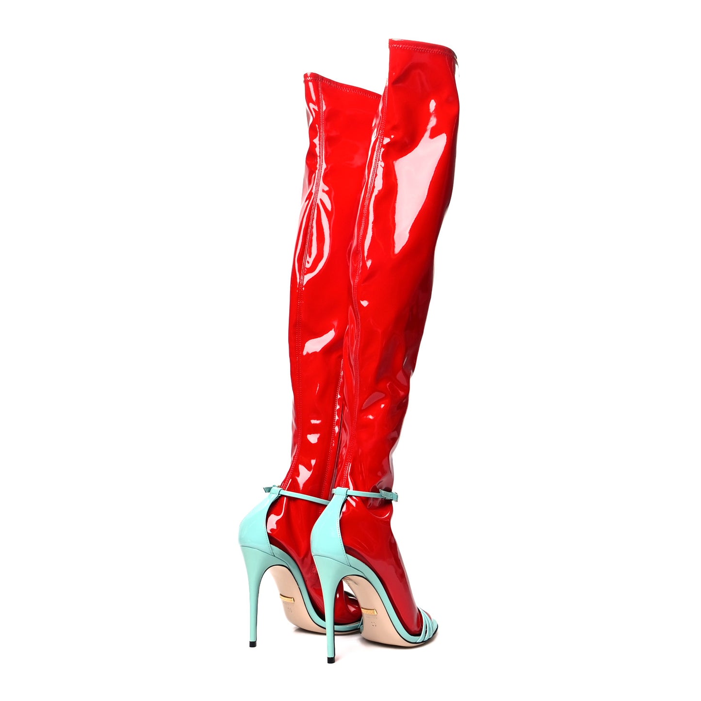 Patent Strappy Removable Sock Ilse Boots 35 Hibiscus Red New Acquamarine