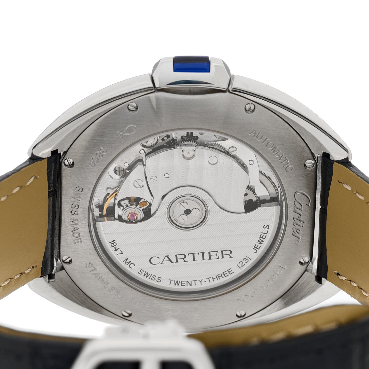 Cartier Stainless Steel Alligator 40mm Cle De Cartier Automatic Watch 4 of 5