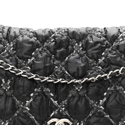 Chanel Nylon Quilted Tweed Stitch Bubble Flap Black 8 of 11