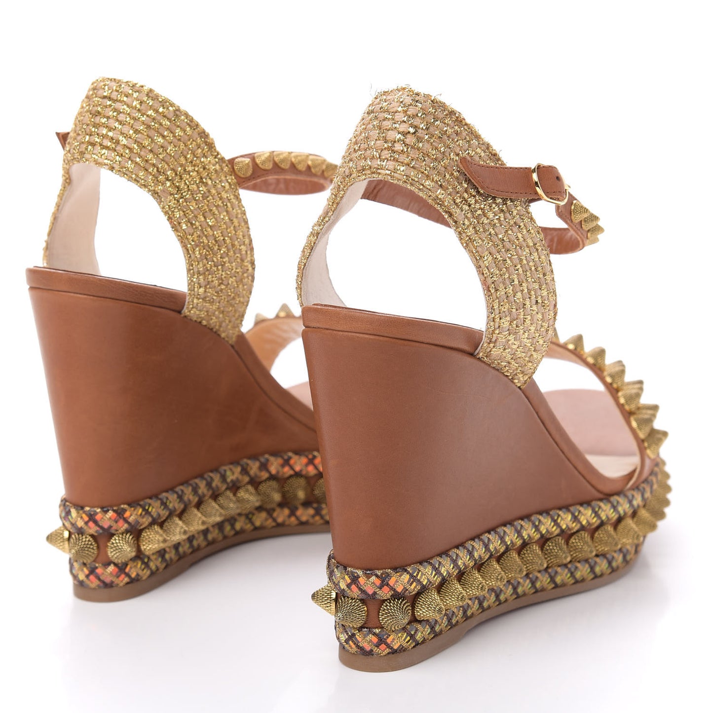 Calfskin Cordorella 110 Wedge Sandals 39 Version Cuoio
