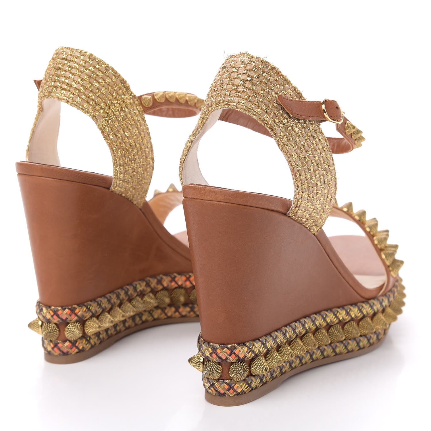 Christian Louboutin Calfskin Cordorella 110 Wedge Sandals 39 Version Cuoio 4 of 8