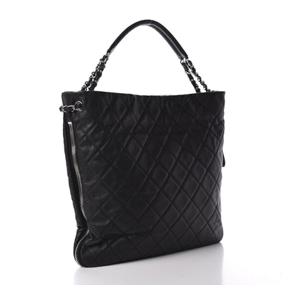 Chanel Caviar Quilted Expandable Zip Shoulder Bag Black 3 of 10