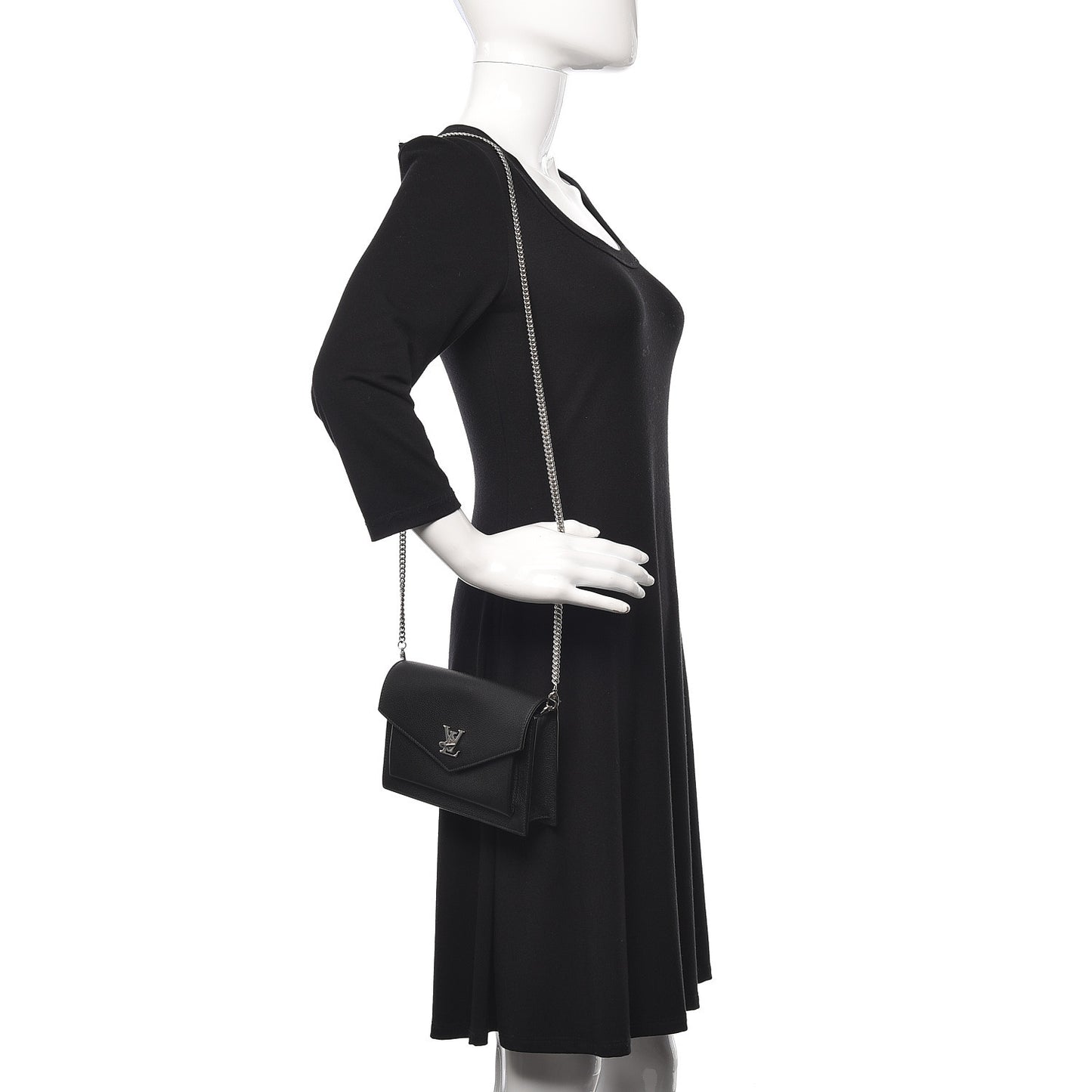 Soft Calfskin My Lockme Chain Pochette Black