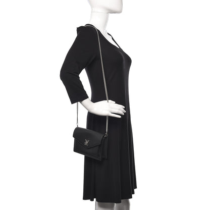 Louis Vuitton Soft Calfskin My Lockme Chain Pochette Black 2 of 10
