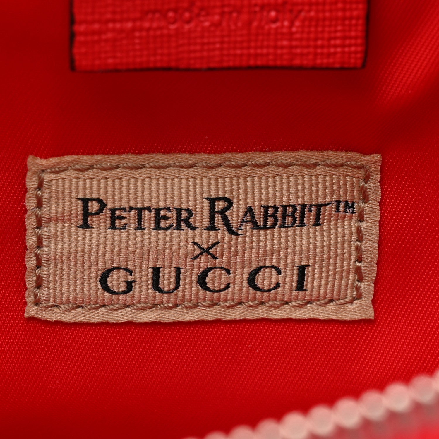 Gucci X PETER RABBIT GG Supreme Monogram Rabbit Print Childrens Belt Bag Beige Ebony Red 6 of 10