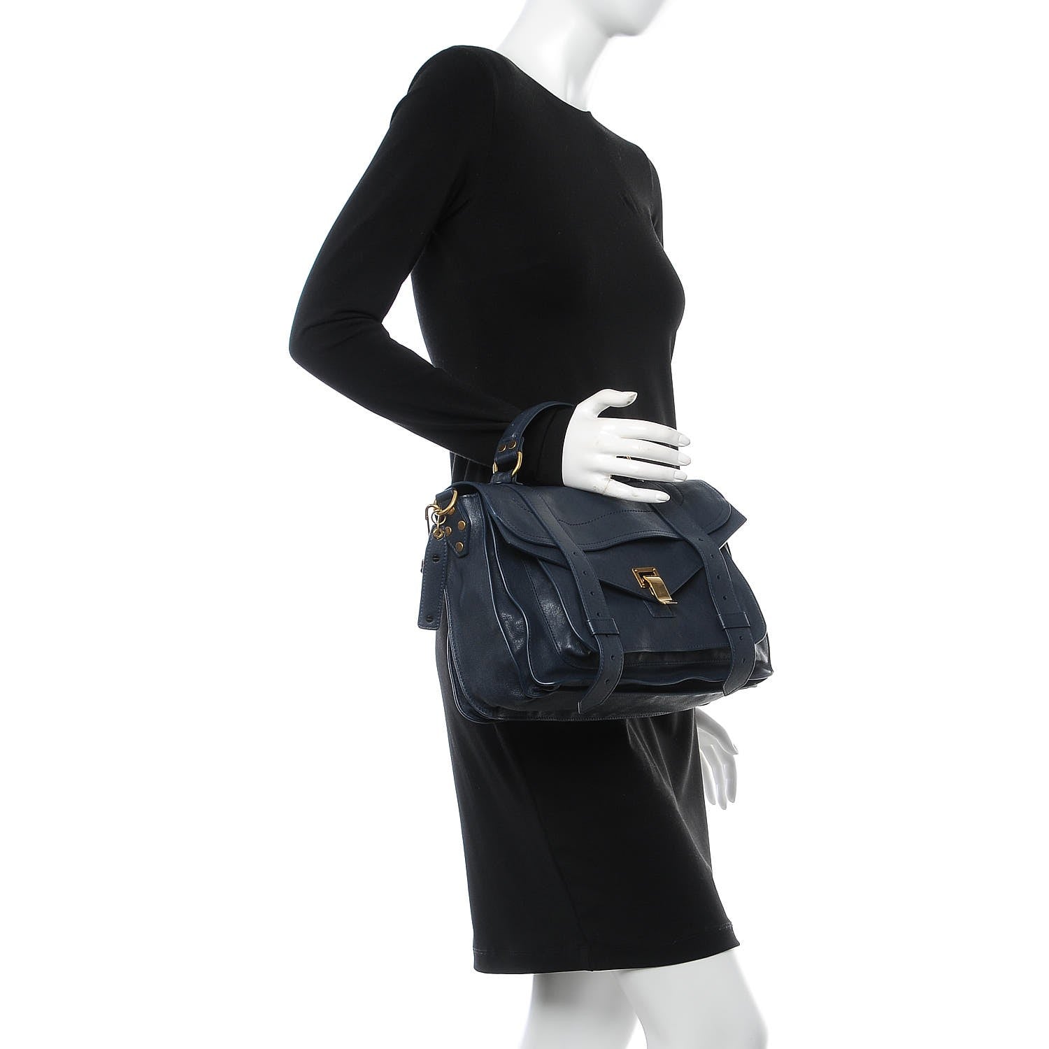 Proenza Schouler Lambskin Medium PS1 Satchel Indigo 2 of 10