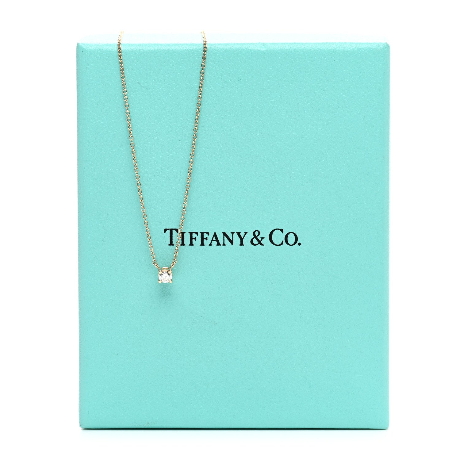 Tiffany 18K Rose Gold Diamond .14ct Solitaire Pendant Necklace 5 of 5