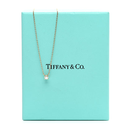 Tiffany 18K Rose Gold Diamond .14ct Solitaire Pendant Necklace 5 of 5