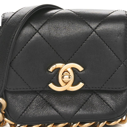Chanel Calfskin Quilted Mini Framing Chain Bag Black 8 of 10