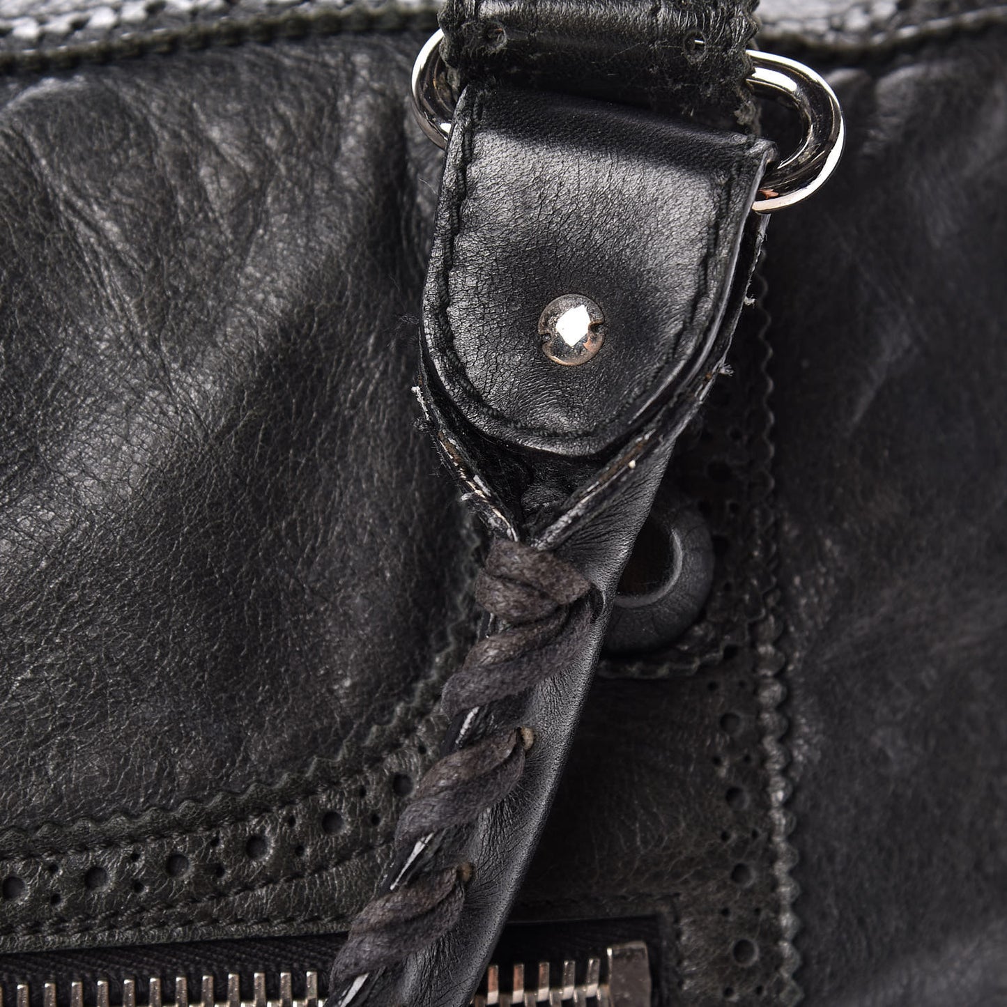 Agneau Giant Brogues Hardware Weekender Black