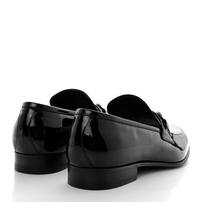 Gucci Patent Calfskin Mens Horsebit Loafers 8 Black 4 of 9