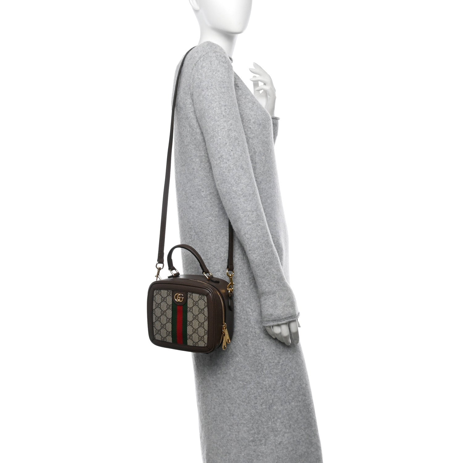 Gucci GG Supreme Monogram Textured Dollar Calfskin Mini Ophidia