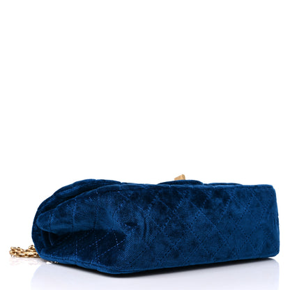 Chanel Velvet Quilted 2.55 Reissue 225 Flap Blue 4 of 10