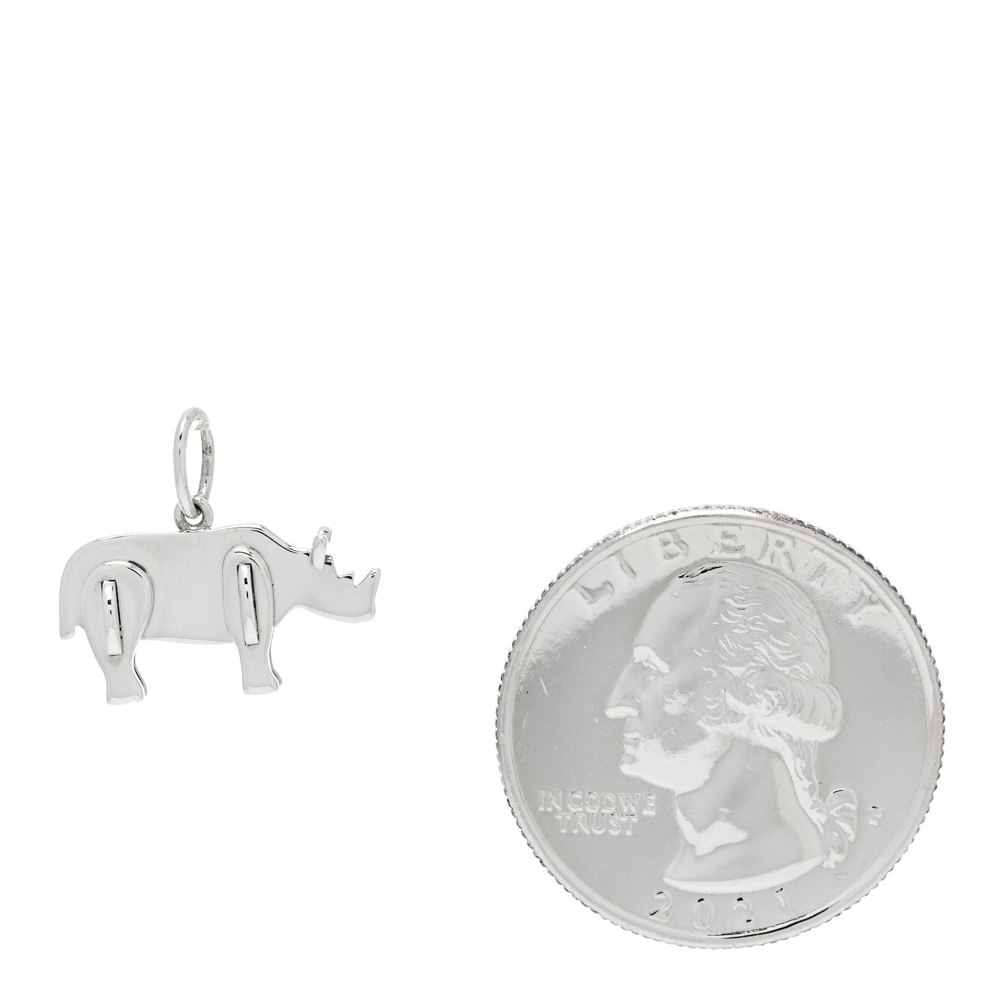 Sterling Silver Save the Wild Rhino Charm