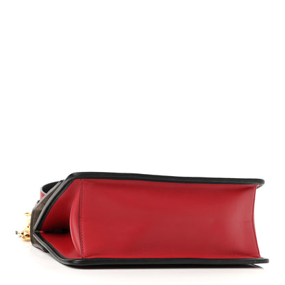 Fendi Vitello Century F is Fendi Bi-Color FF 1974 Embossed Kan I Shoulder Bag Fragola Maya Black 4 of 13