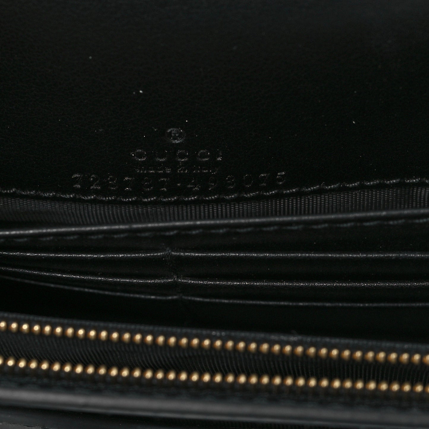 Calfskin GG Matelasse Chain Wallet Black