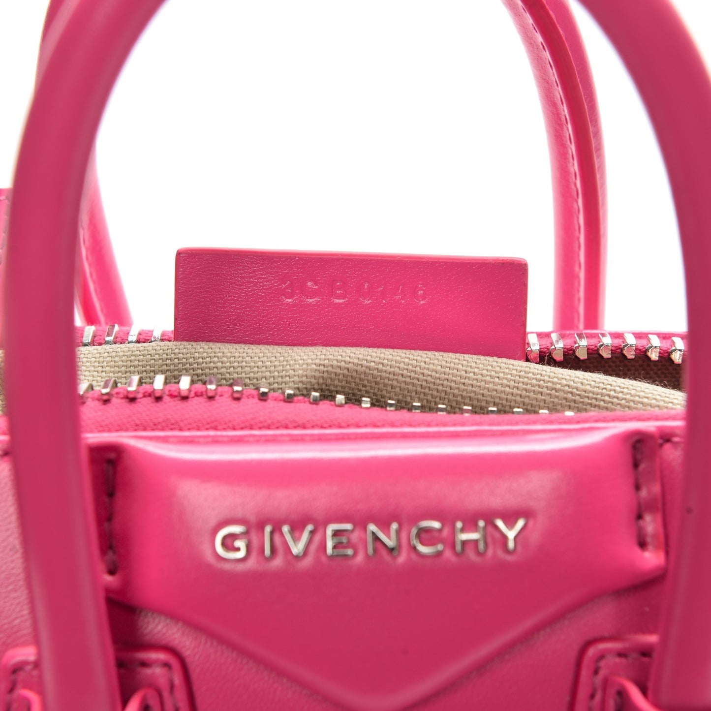 Shiny Lord Calfskin Mini Antigona Shocking Pink