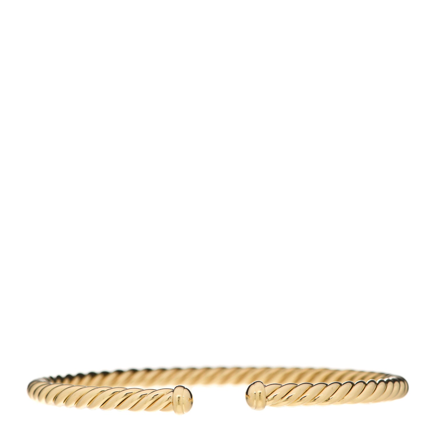 David Yurman 18K Yellow Gold 4mm Cablespira Bracelet 1 of 5