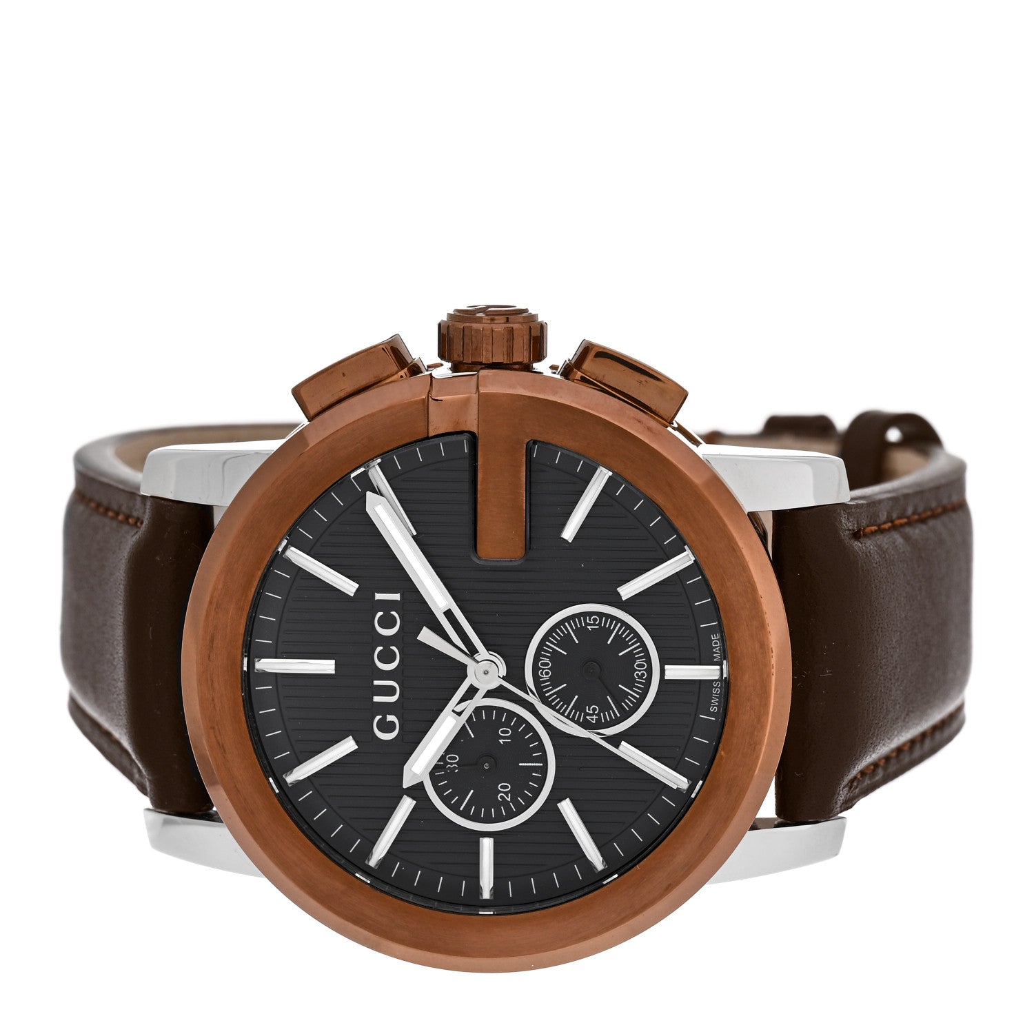 Gucci Stainless Steel Calfskin 44mm G-Chrono Quartz Watch Bronze 2 of 5