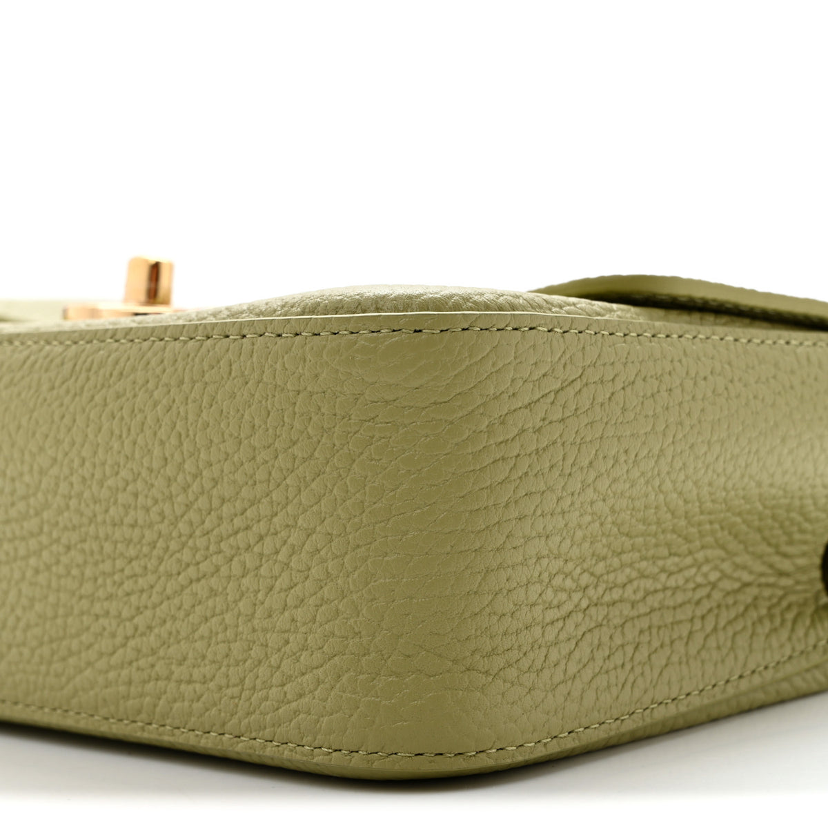 Grained Calfskin Mini Souplissimo Maxi Flap Green