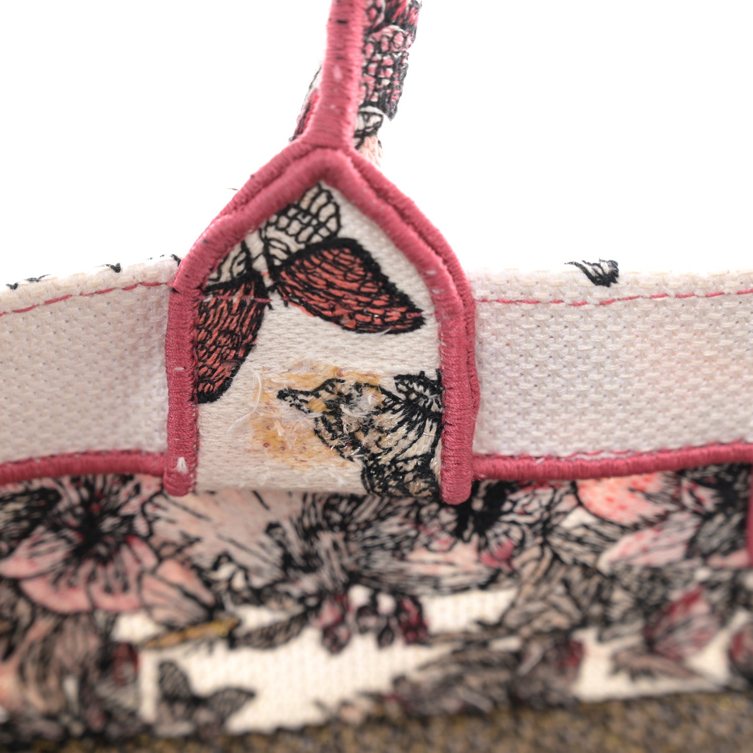 Christian Dior Canvas Embroidered Medium Butterfly Print Book Tote Multicolor 12 of 14