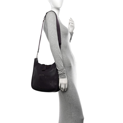 Hermes Taurillon Clemence Evelyne III PM Raisin 2 of 11