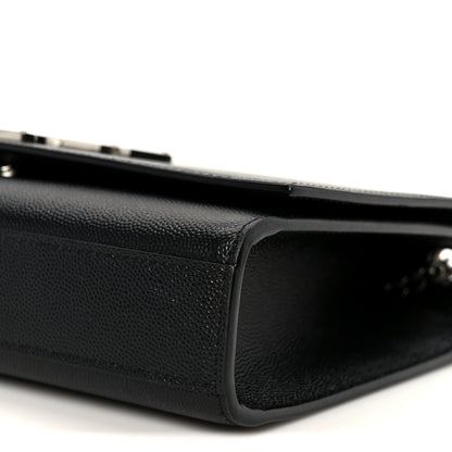 Saint Laurent Grain De Poudre Medium Classic Monogram Kate Satchel Black 11 of 11