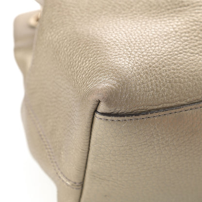 Gucci Metallic Pebbled Calfskin Medium Soho Chain Shoulder Bag Golden Beige 9 of 14