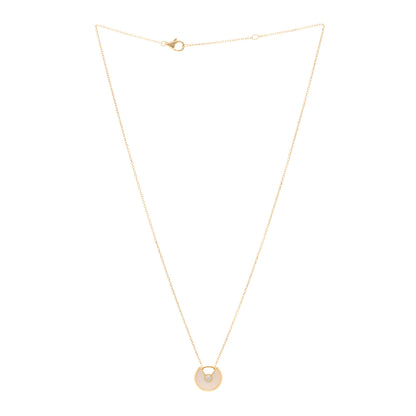 Cartier 18K Yellow Gold Diamond Mother of Pearl XS Amulette de Cartier Pendant Necklace 3 of 4