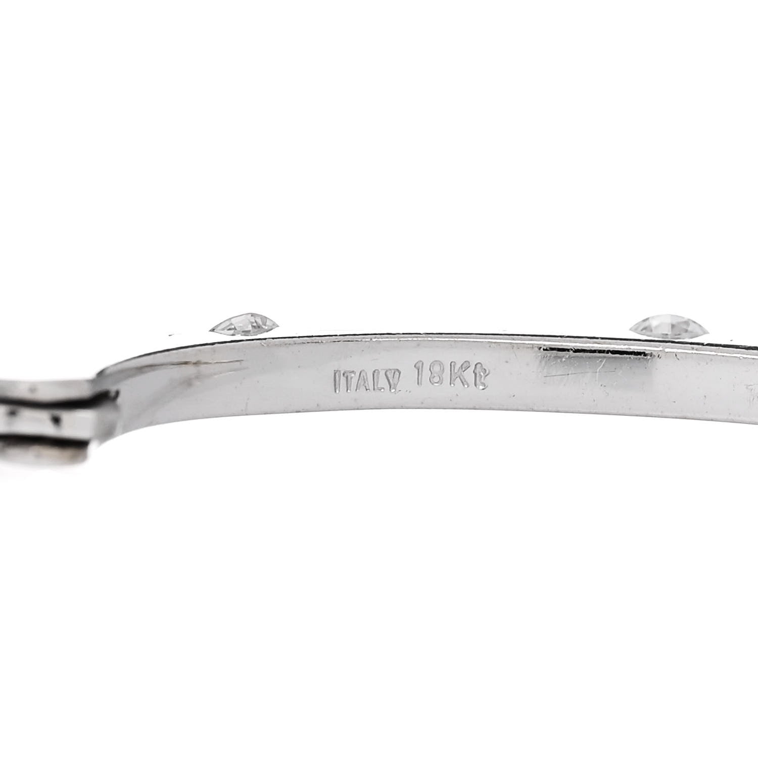 Roberto Coin 18K White Gold Diamond Flat Oval Hoop Earrings 4 of 4