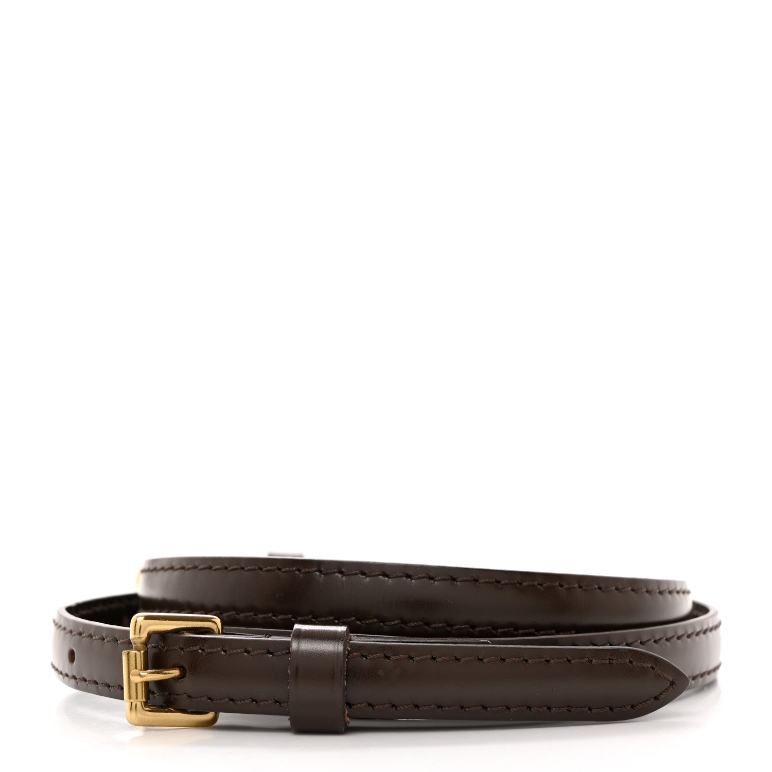 LOUIS VUITTON　レザー　ベルト　茶　3428 Louis Vuitton Calfskin 12mm Adjustable Shoulder Strap Brown