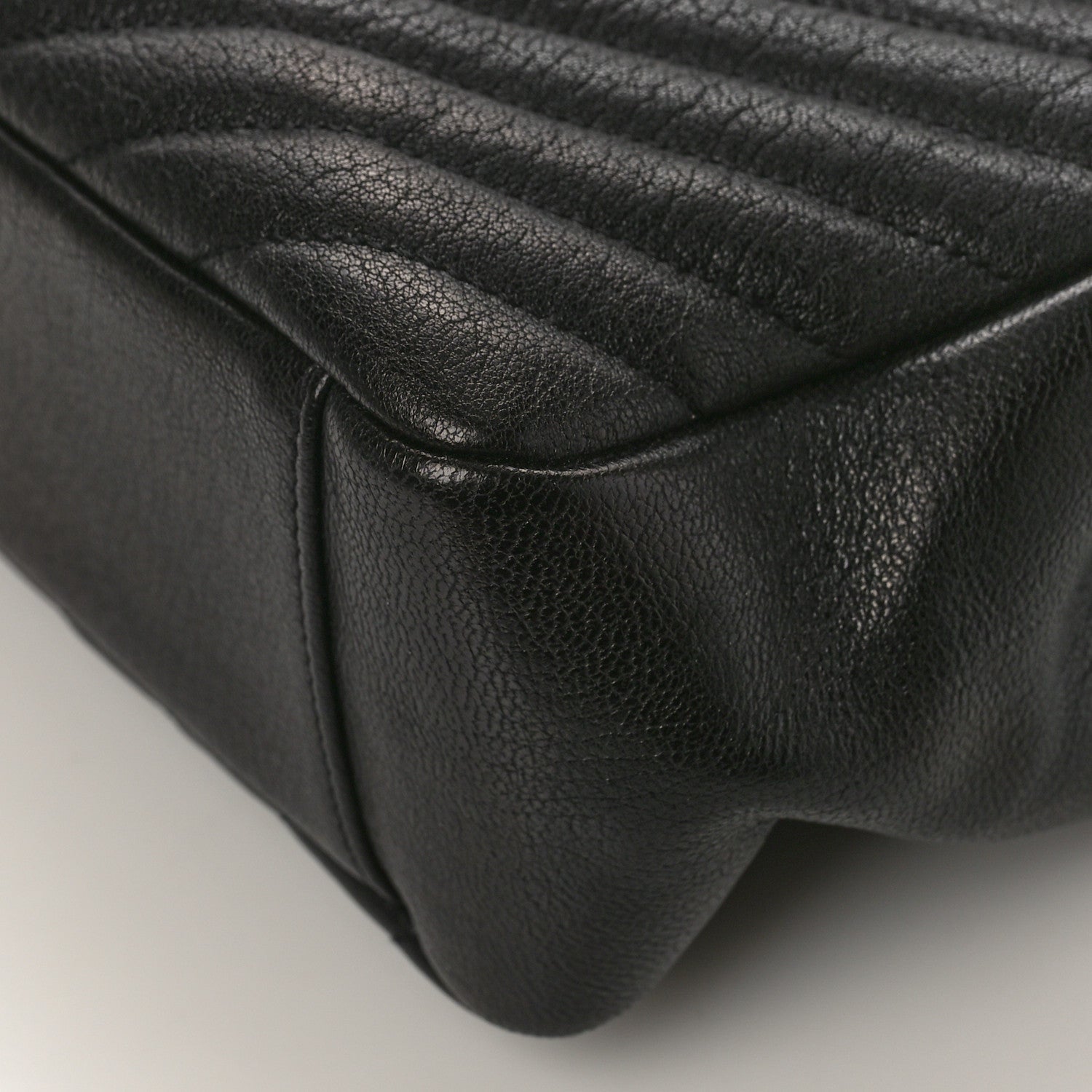 Saint Laurent Sheepskin Matelasse Chevron Monogram Large College Satchel Black 9 of 10