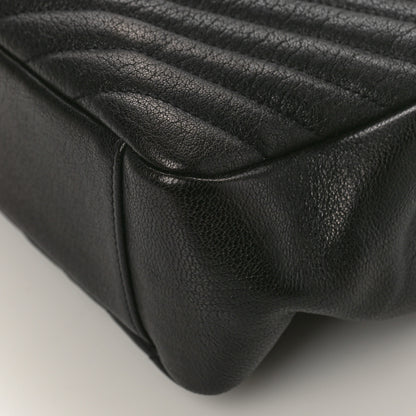 Saint Laurent Sheepskin Matelasse Chevron Monogram Large College Satchel Black 9 of 10