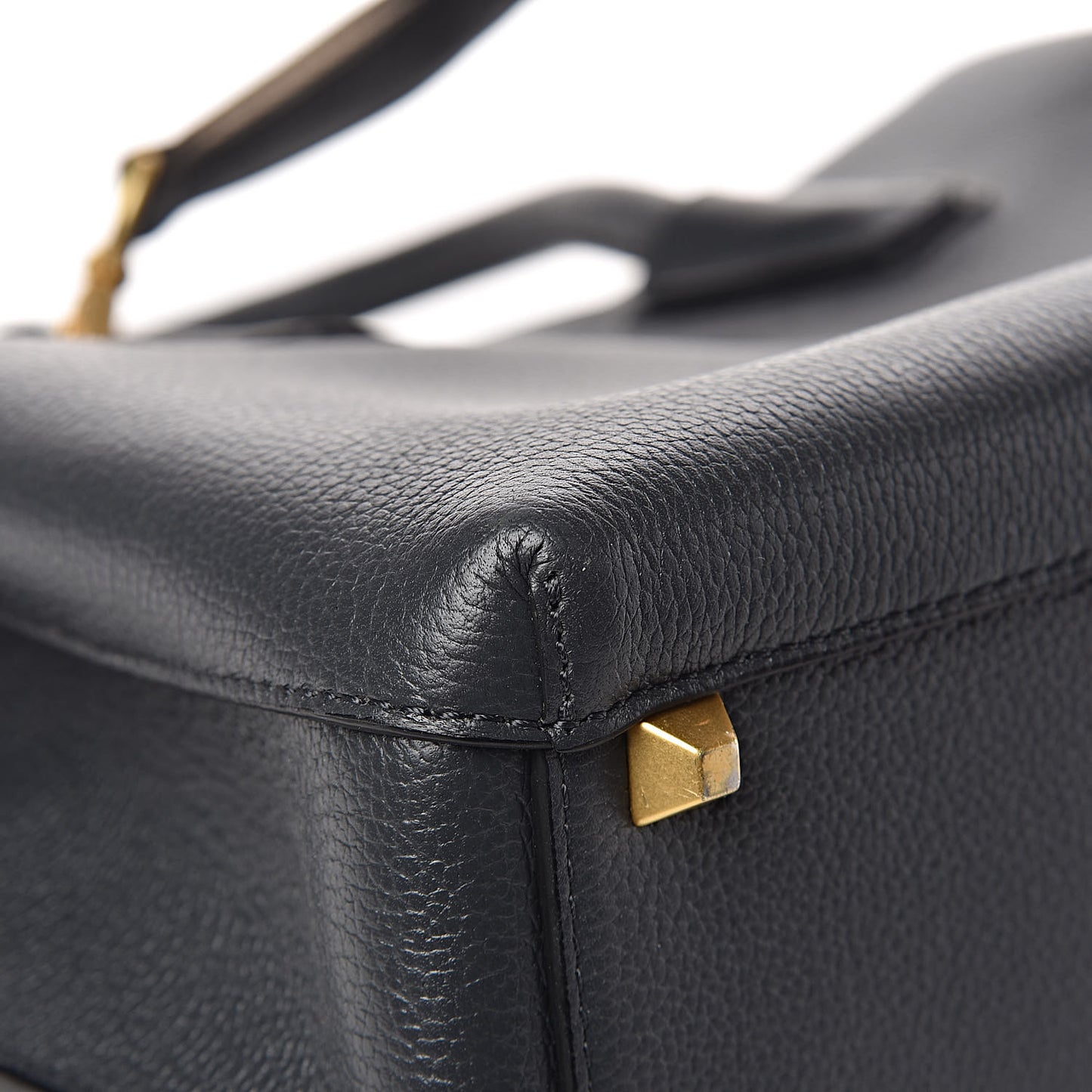 Grained Calfskin Medium Milla Tote Phantom Grey