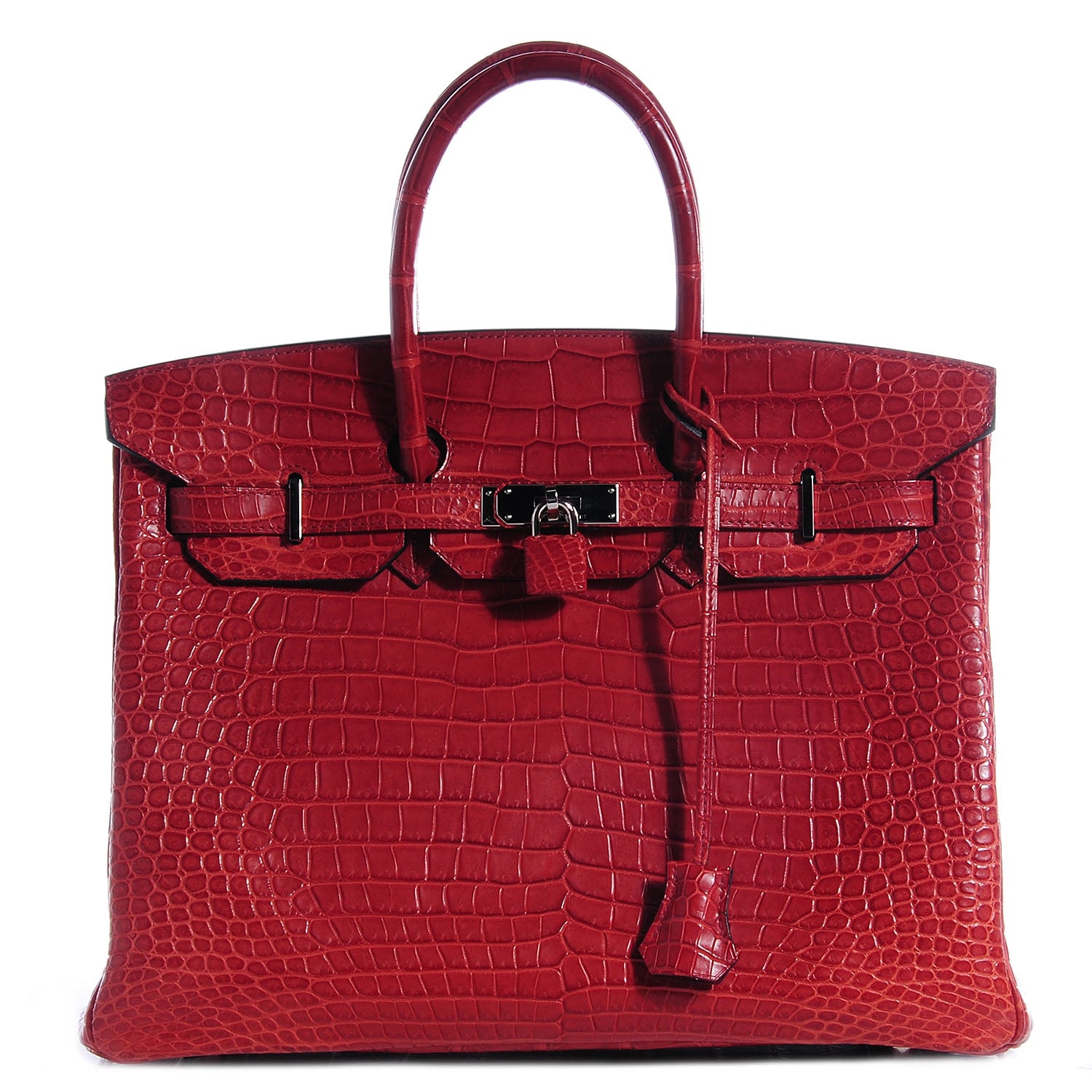 Hermes Matte Porosus Crocodile Birkin 35 Rouge H 1 of 5